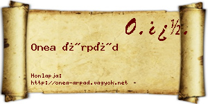 Onea Árpád névjegykártya